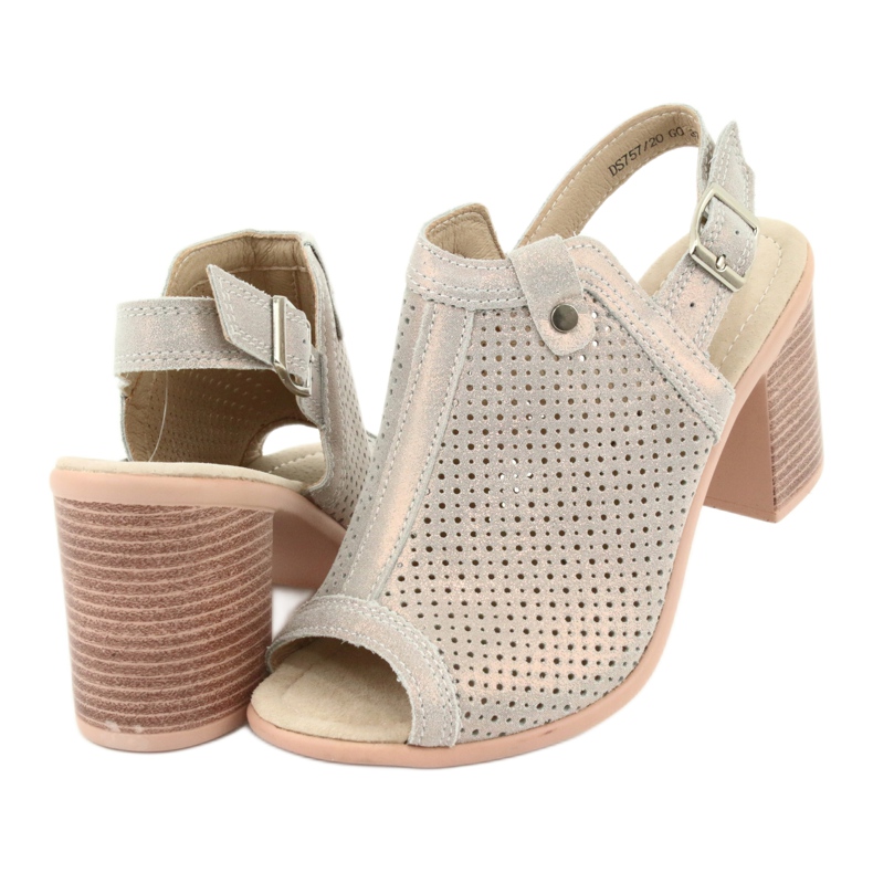 Ažur sandale bež / zlatna Filippo DS757 zlatni 4