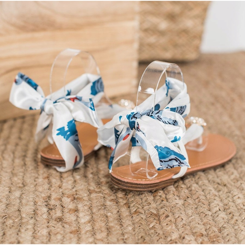 SHELOVET Vezane sandale s ananasom bijela raznobojna 1