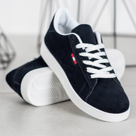 SHELOVET Udobne cipele od eko kože tamnoplava 1