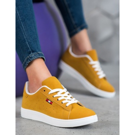 SHELOVET Udobne cipele od eko kože žuta boja 1