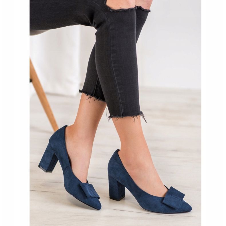 W. Potocki Glitter pumpe s lukom plava 1