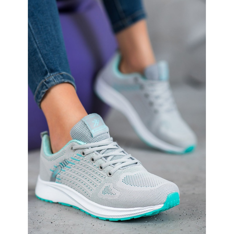 Ax Boxing Udobne ažurne sportske cipele siva zelena 1