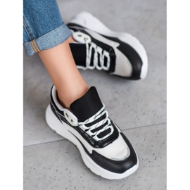 SHELOVET Tenisice na platformi bijela crna zelena 1