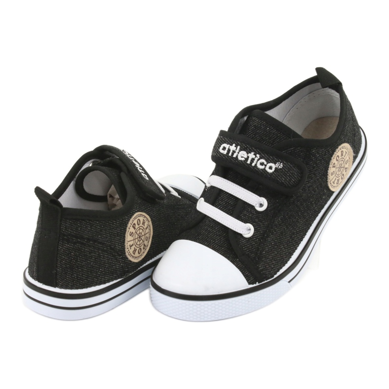 Tenisice s kožnim umetkom Atletico BSM029 crna 4