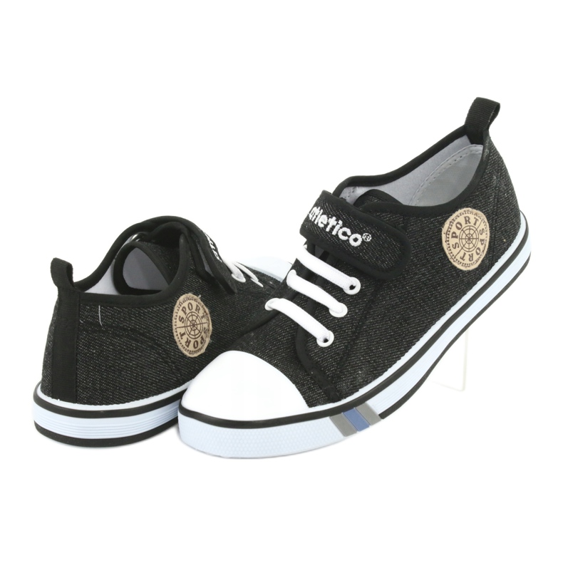 Tenisice s kožnim umetkom Atletico BSM029 crno 4