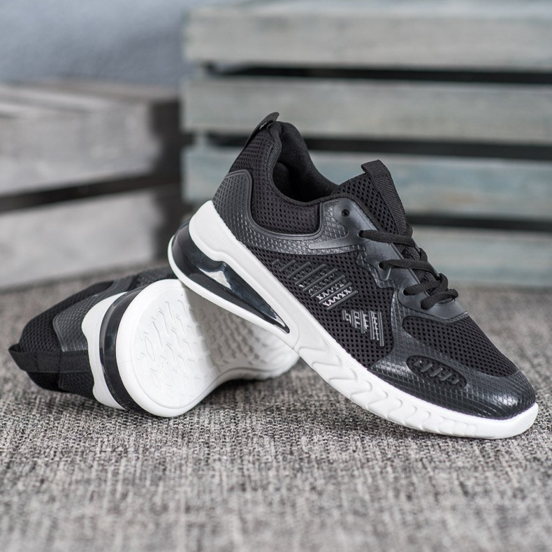 Ideal Shoes Vezane cipele s mrežom crno žuta boja 2