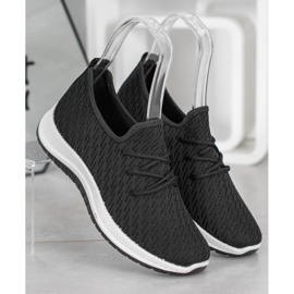 SHELOVET Crna ažurna sportska obuća 2