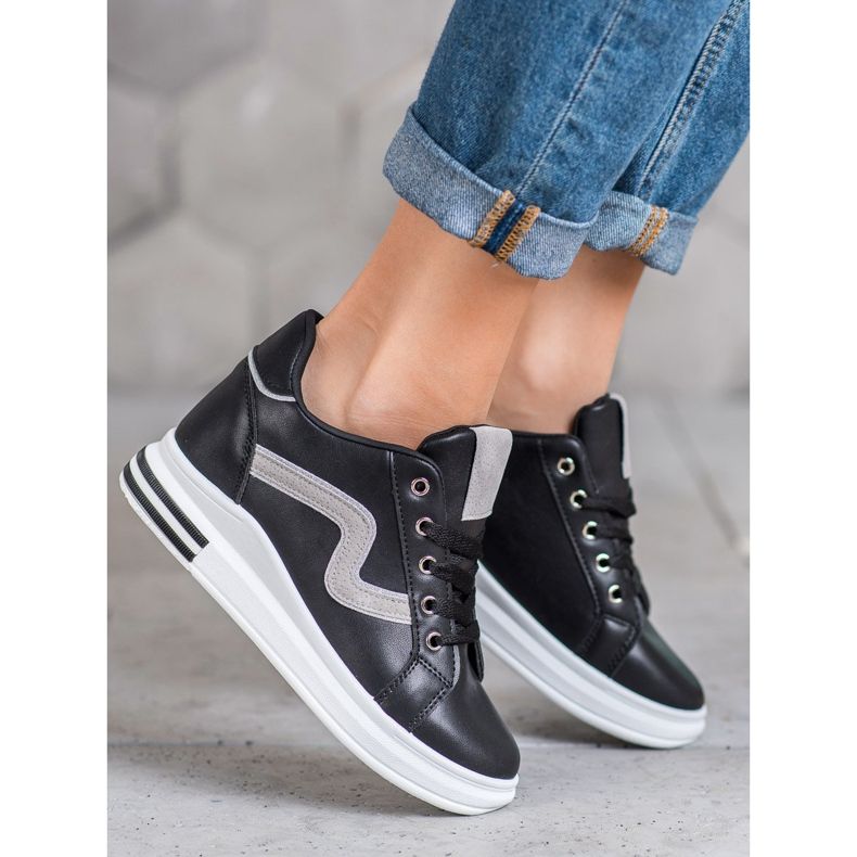 SHELOVET Sportske cipele sa skrivenim klinom crno 2