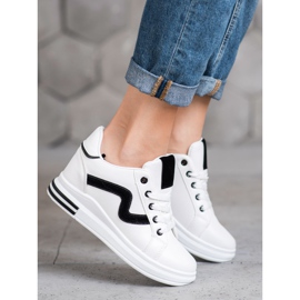 SHELOVET Sportske cipele sa skrivenim klinom bijela crna 2