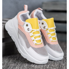 SHELOVET Tenisice na platformi bijela raznobojna 2