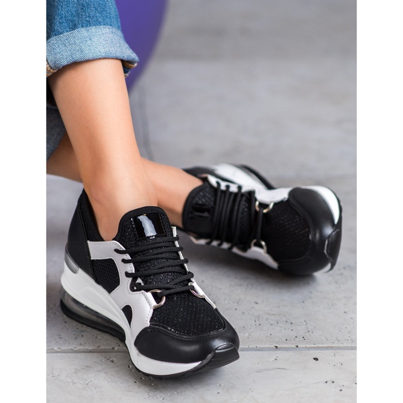 Weide Crne sportske cipele sa sjajem crno 2