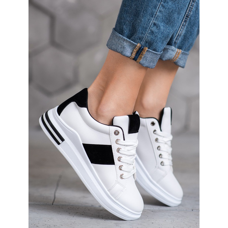 Weide Sportska obuća s crnim umetcima bijela crno 1