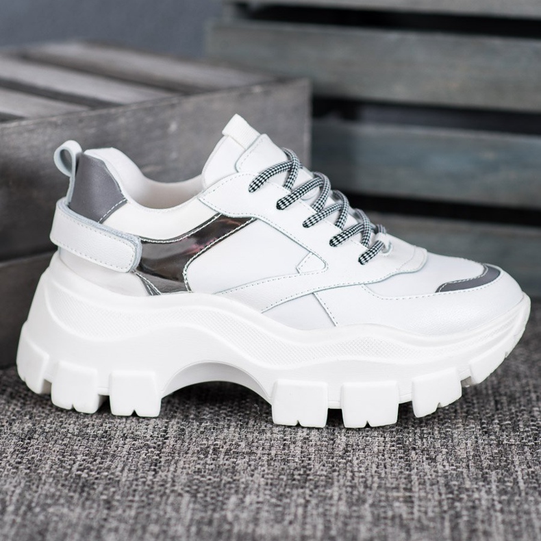 Weide Bijele tenisice na platformi bijela 1