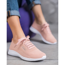 SHELOVET Vezane tekstilne cipele ružičasta 1