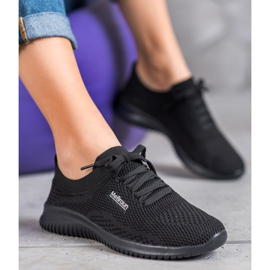 SHELOVET Vezane tekstilne cipele crno 1