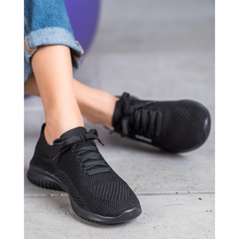 SHELOVET Vezane tekstilne cipele crna 2