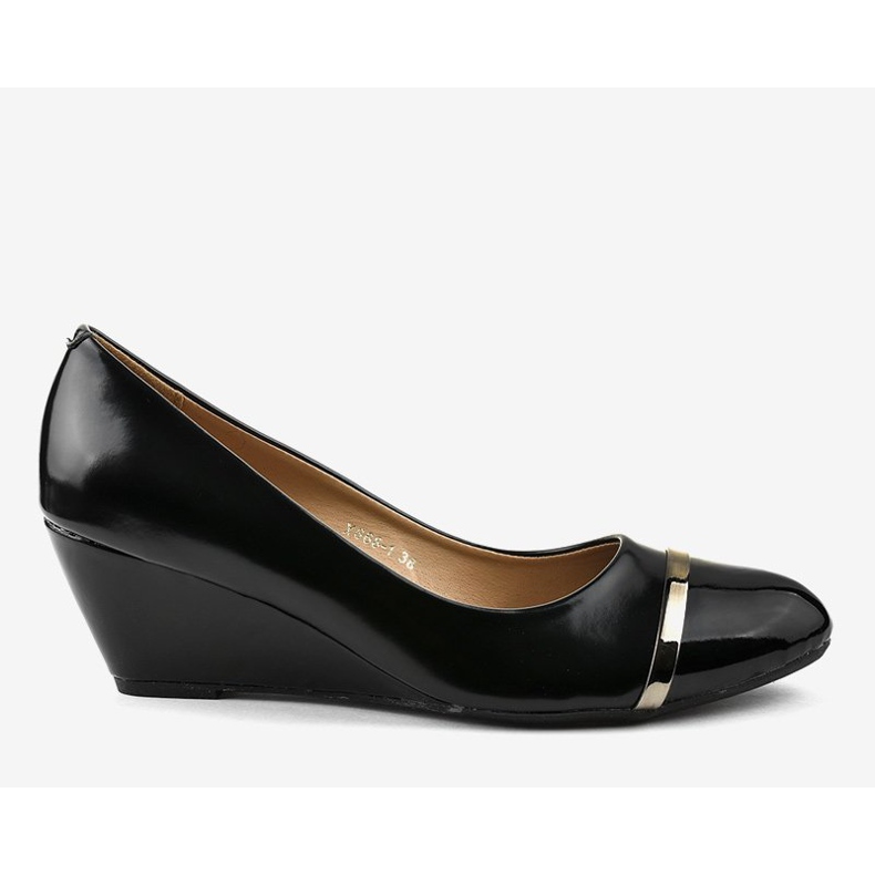 Crne pumpe na klinu X668-1 crno 2