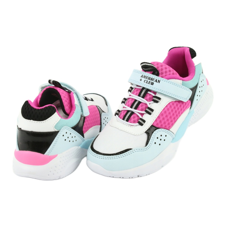Modne sportske cipele American Club ES07 bijela plava ružičasta 4