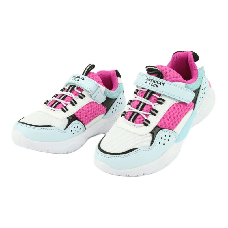 Modne sportske cipele American Club ES07 bijela plava ružičasta 3