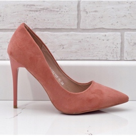 Ružičaste klasične cipele od eko-antilopa YJS82188 ružičasta 2