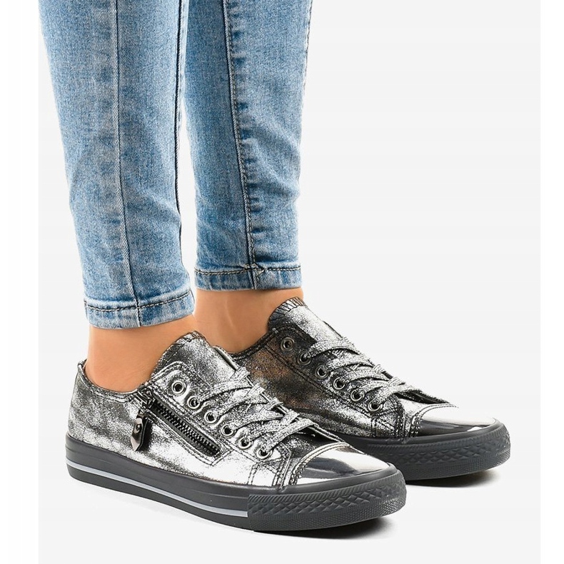 Sive sjajne tenisice TL-64 siva 1