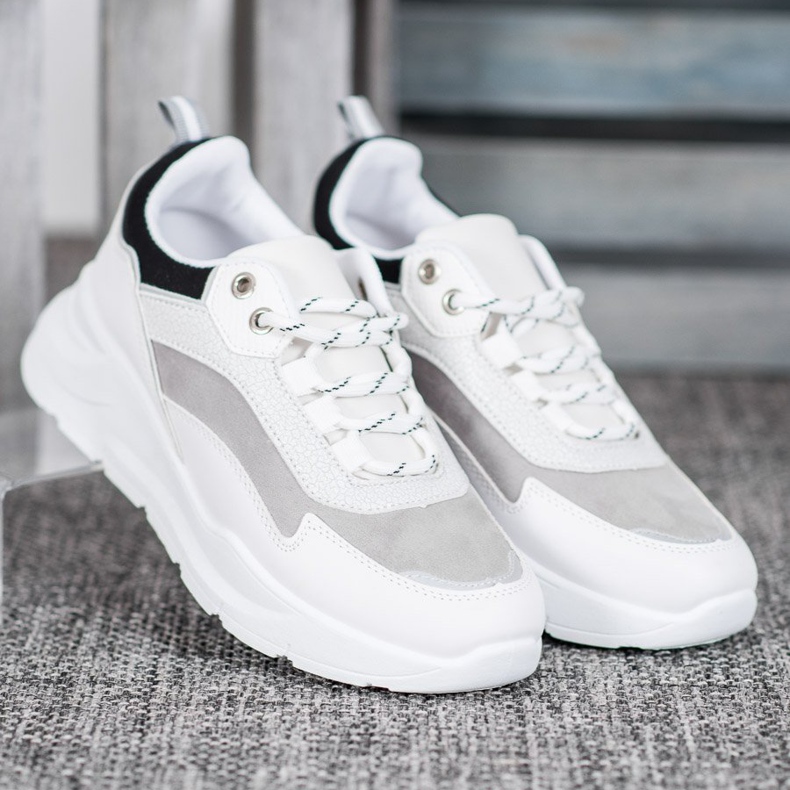 SHELOVET Tenisice na platformi bijela crno 1