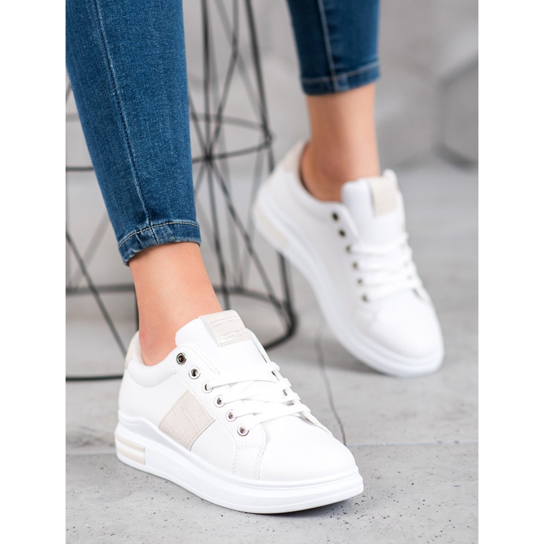 Weide Sportske cipele s umetcima u bež boji bijela 2