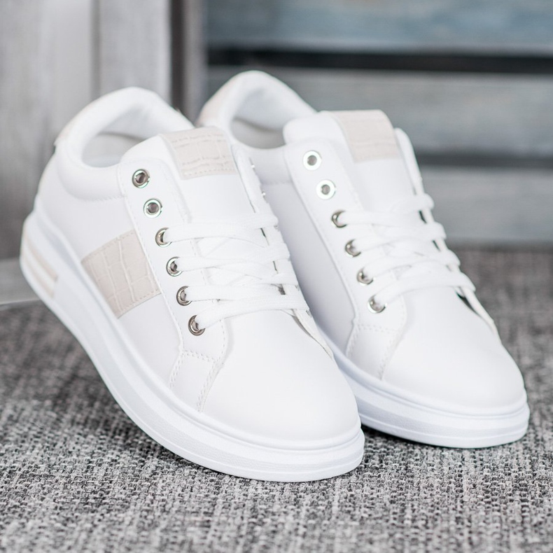 Weide Sportske cipele s umetcima u bež boji bijela 1