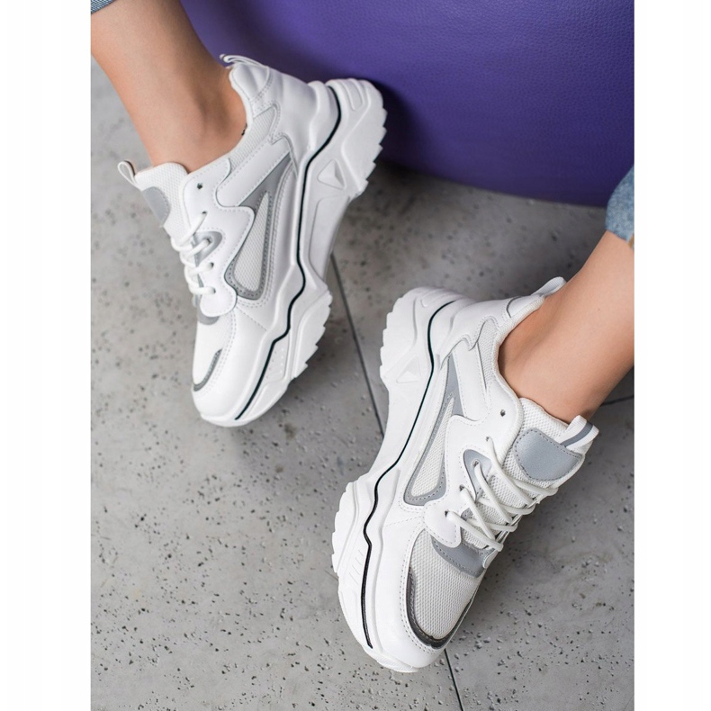 Weide Modne tenisice s mrežom bijela 1