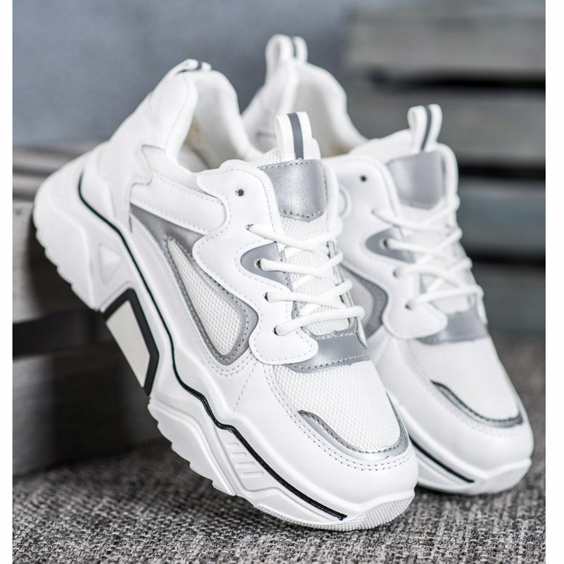 Weide Modne tenisice s mrežom bijela 2