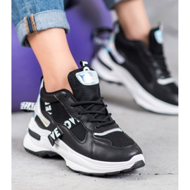 Weide Modne tenisice s natpisima crna 2