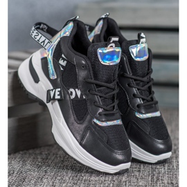 Weide Modne tenisice s natpisima crno 1