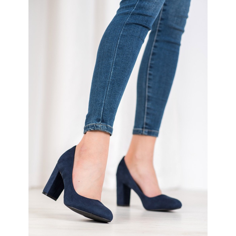 SHELOVET Klasične pumpe na stupu plava 2