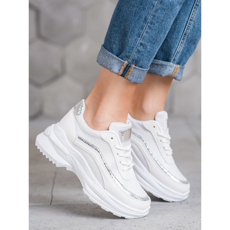 SHELOVET Modne sportske cipele bijela žuta boja 2