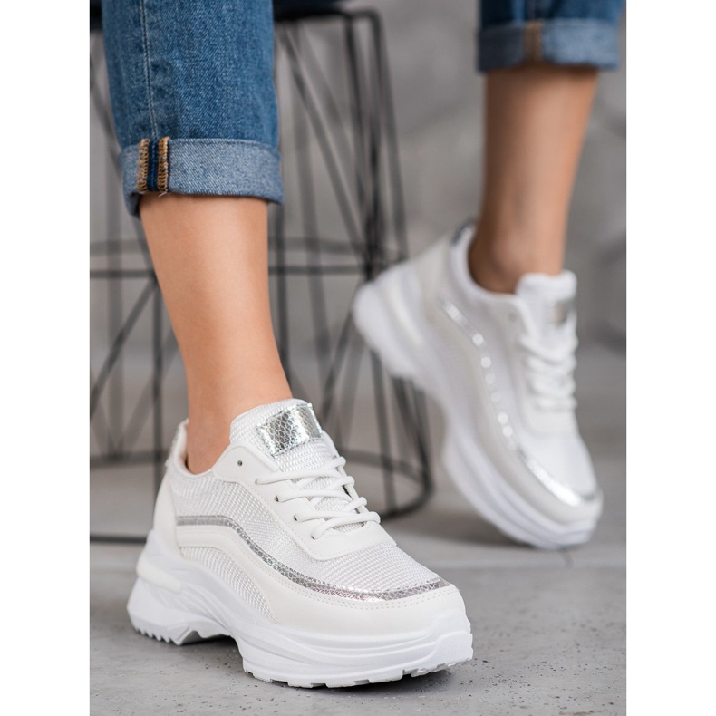 SHELOVET Modne sportske cipele bijela žuta boja 1