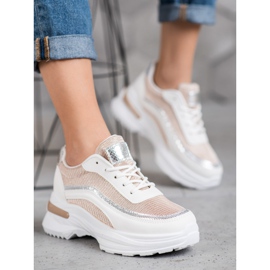 SHELOVET Modne sportske cipele bijela smeđa 1