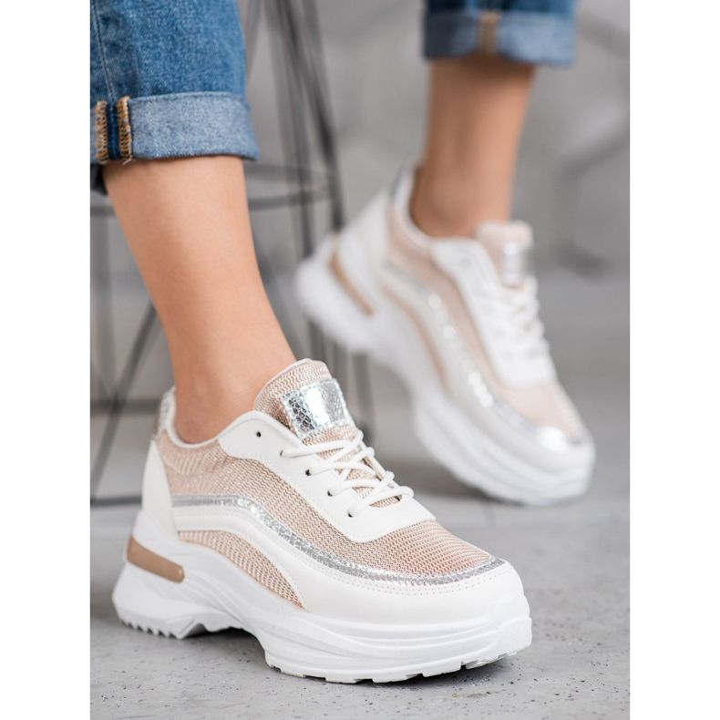 SHELOVET Modne sportske cipele bijela smeđa 1