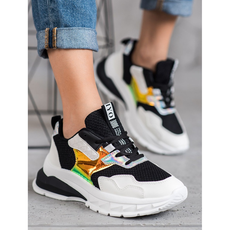 SHELOVET Tenisice s mrežom bijela crno 2