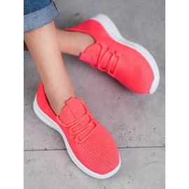 SHELOVET Udobne cipele od tekstila ružičasta 1