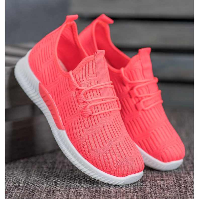 SHELOVET Udobne cipele od tekstila ružičasta 2