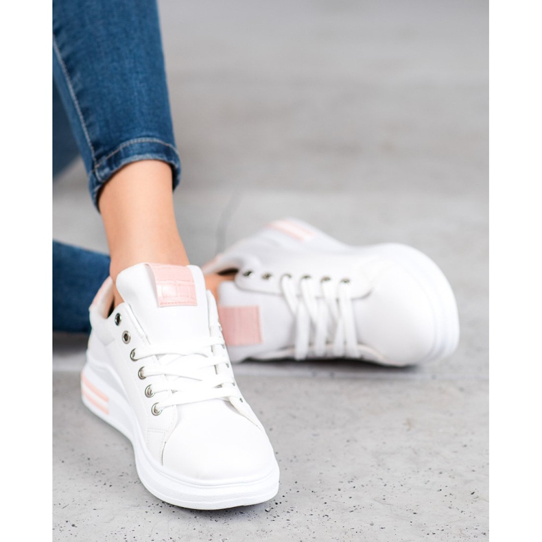 Weide Sportske cipele s ružičastim umetcima bijela ružičasta 1