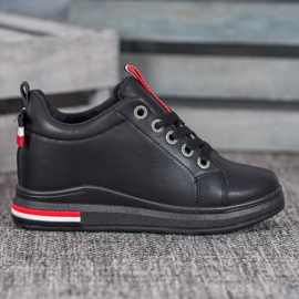 Weide Tenisice sa skrivenim klinom crna crvena 1