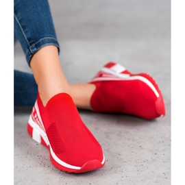 SHELOVET Ažurna moda Slipony bijela crvena 1