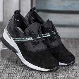 Filippo Kožne tenisice Lijepe crno 1