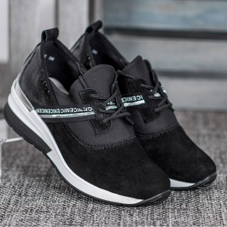 Filippo Kožne tenisice Lijepe crno 1