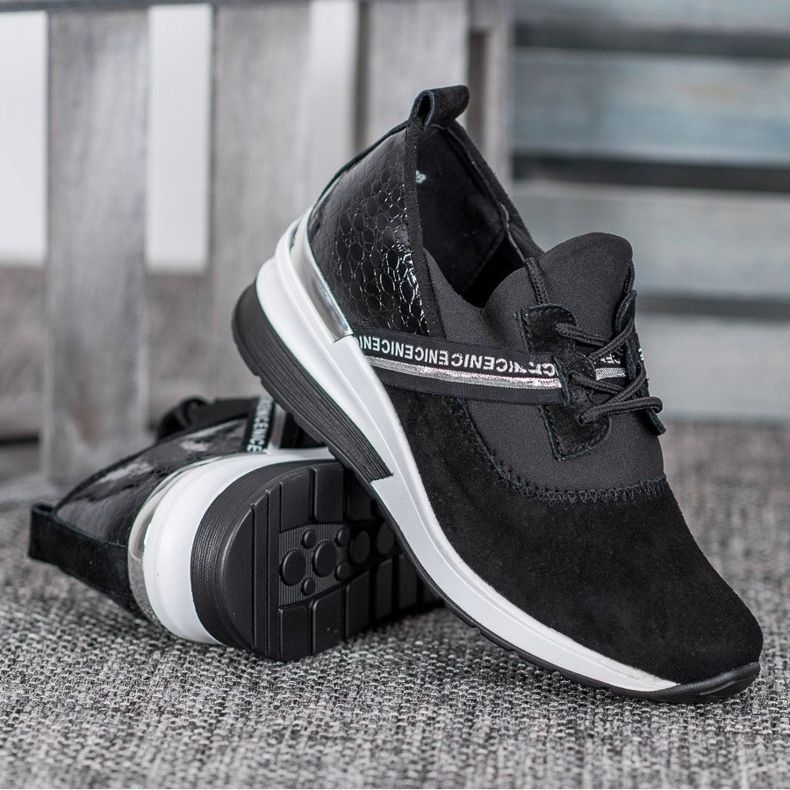 Filippo Kožne tenisice Lijepe crna 2