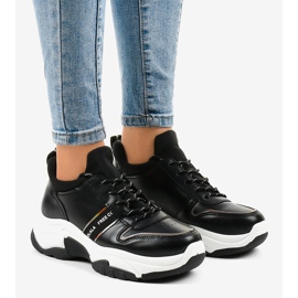 Modne tenisice od eko kože B0-189 crna 1