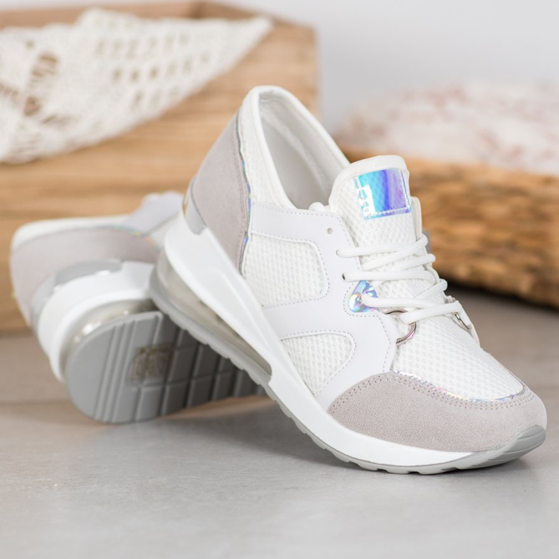 Weide Bijele sportske cipele sa sjajem bijela 1