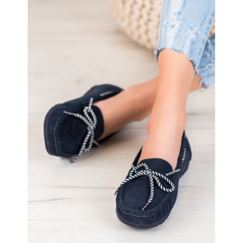 Filippo Kožne mokasine s prugastom mašnom plava 2