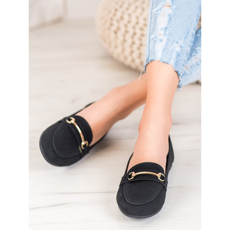 Nio Nio Elegantne mokasine s eko kožom crno 1